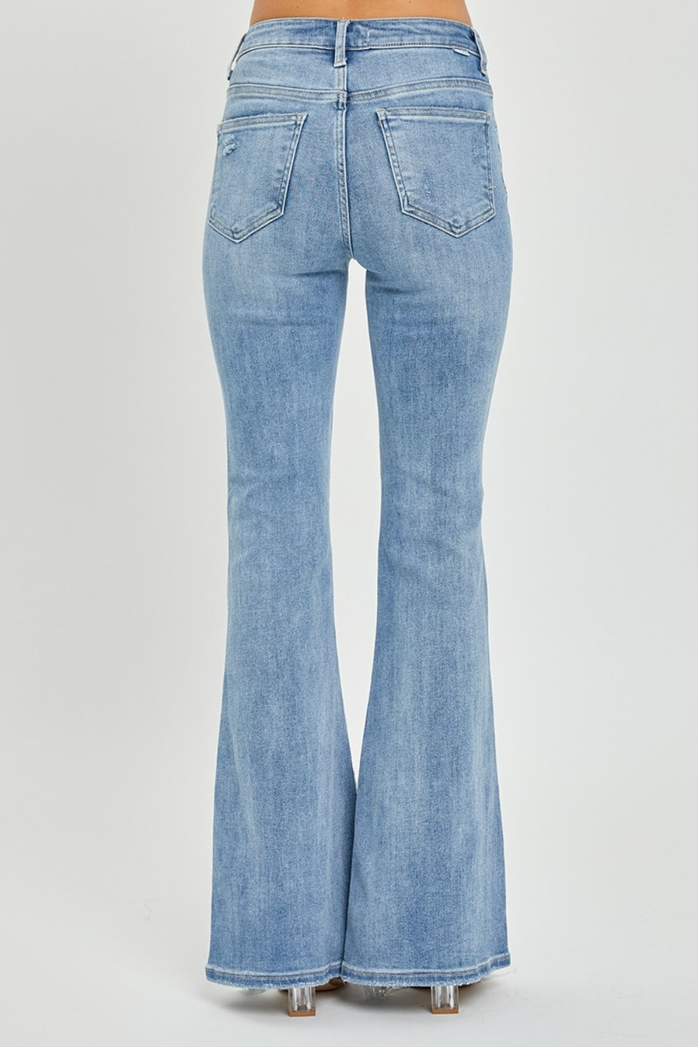 Risen High-Rise Frayed Hem Flare Jeans - Whispering Desires Shoppe