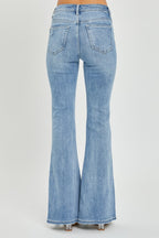 Risen High-Rise Frayed Hem Flare Jeans - Whispering Desires Shoppe