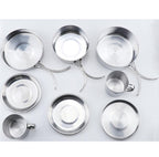 Mayitr 8Pcs Stainless Steel Outdoor Camping Picnic Pot Pan Kit Camping Backpacking Hiking Cookware Set High quality eprolo