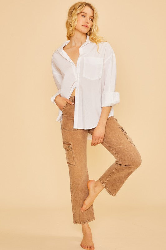 Annie Wear Straight Leg Jeans with Cargo Pockets - Whispering Desires Shoppe
