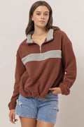HYFVE Fleece Color Block Half Zip Sweatshirt - Whispering Desires Shoppe
