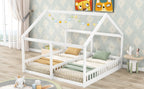Twin Size House Platform Beds Two Shared Beds  White eprolo