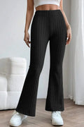 Basic Bae Ribbed High-Waist Flare Pants - Whispering Desires Shoppe