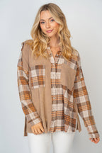 White Birch Full Size Contrast Plaid Button Down Shirt - Whispering Desires Shoppe
