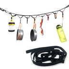 Outdoor camping tent storage rope adjustable clothesline strap camping lanyard with 19 hook hangers eprolo