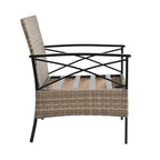 Patio Furniture, Outdoor Furniture, Seasonal PE Wicker Furniture, Four Set Wicker Furniture With Black Metal Table eprolo