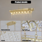 Modern Champagne Gold Kitchen Island Light - Oval Crystal ceiling chandelier eprolo