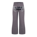 Graffiti Print Flared Casual Pants  Loose Fit Straight Leg Long Pants eprolo