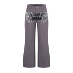 Graffiti Print Flared Casual Pants  Loose Fit Straight Leg Long Pants eprolo