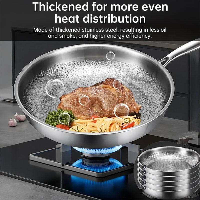 30cm Pure Titanium Nonstick Frying Pan - Coating-Free Patterned Meat Pan, Home Cooking Kitchen Utensil eprolo