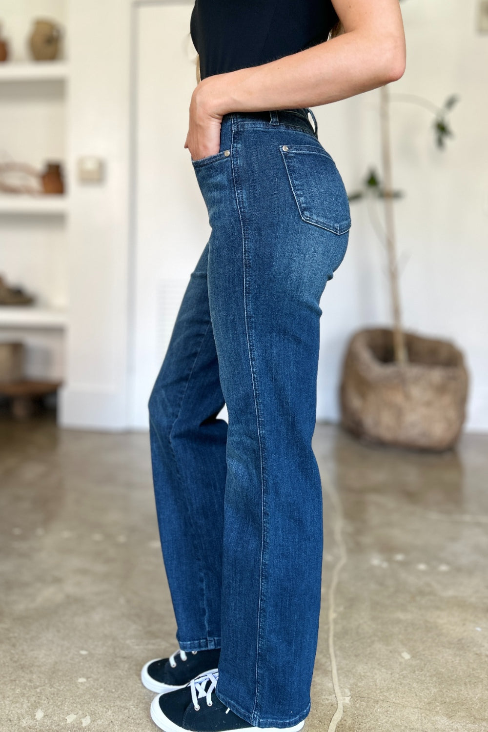 Judy Blue Full-Size Tummy Control Straight Jeans - Whispering Desires Shoppe