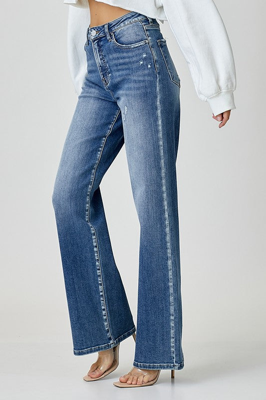RISEN High Waist Jeans with Pockets - Whispering Desires Shoppe