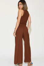 Ribbed Tank & Wide-Leg Pants Two-Piece Set - Whispering Desires Shoppe