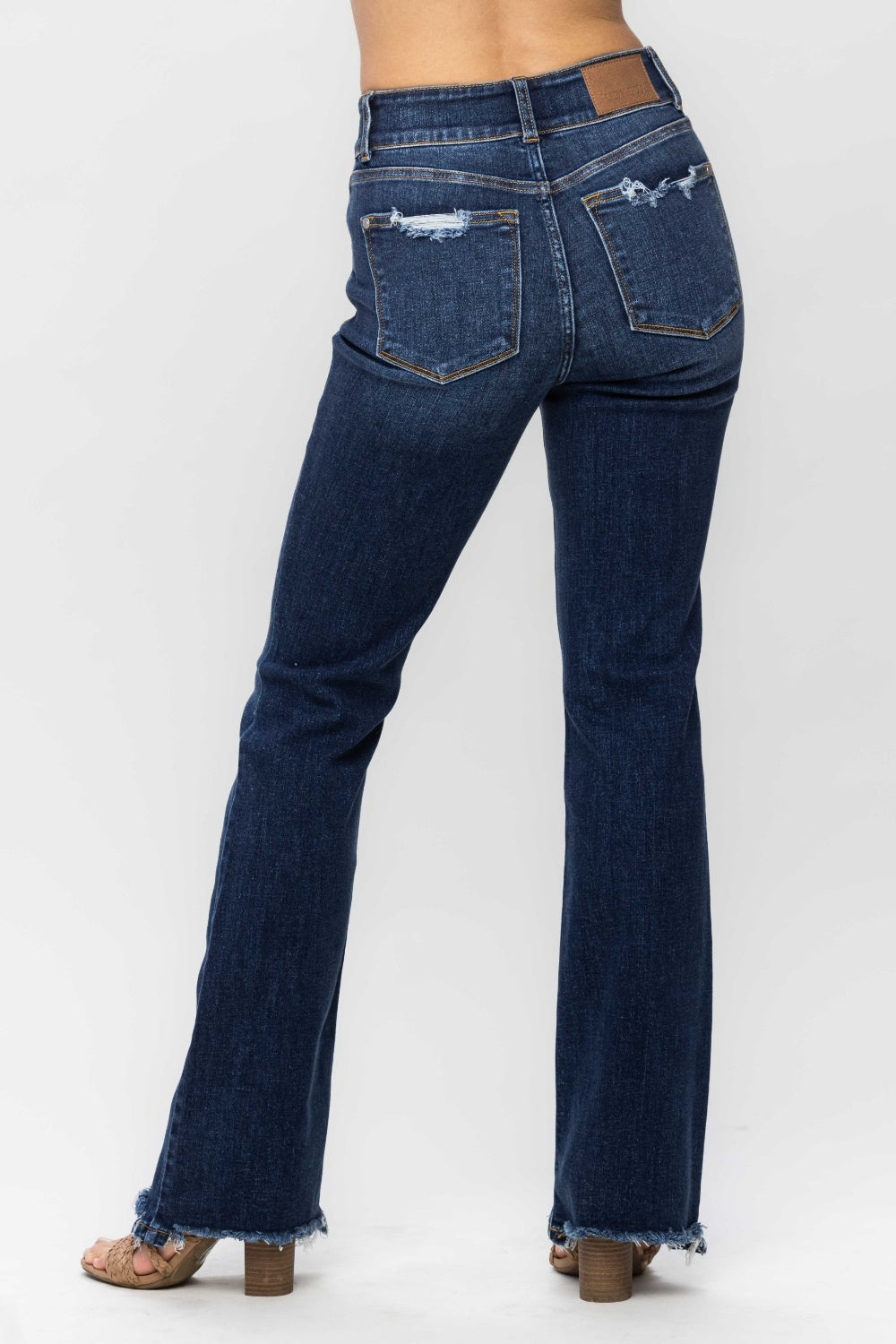 Judy Blue Frayed Hem Bootcut Jeans - Whispering Desires Shoppe