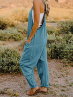 Double Take V-Neck Sleeveless Jumpsuit w/ Pockets - Whispering Desires Shoppe