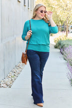 Basic Bae Batwing Sleeve Round Neck Top - Whispering Desires Shoppe