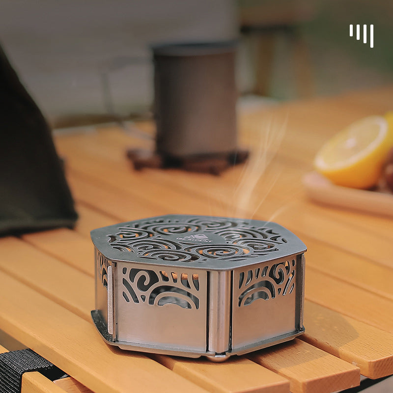 Outdoor Magnetic Mosquito Incense Box Camping Portable Stainless Steel Windproof Hollow Multi functional Mosquito Incense Plate eprolo