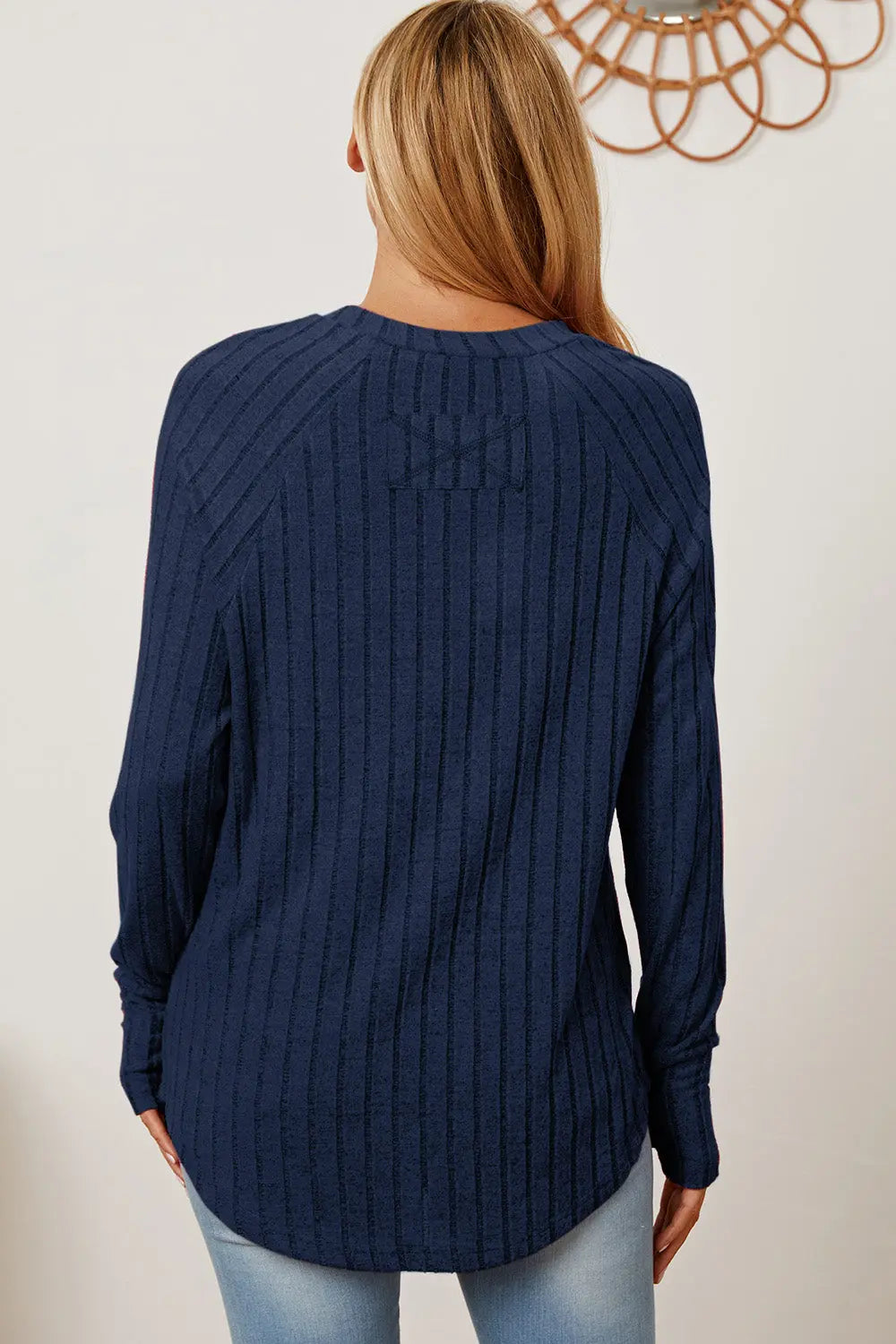 Basic Bae Ribbed Thumbhole Long-Sleeve Tee - Whispering Desires Shoppe