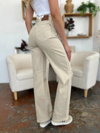 Judy Blue High-Waist Distressed Wide-Leg Jeans - Whispering Desires Shoppe