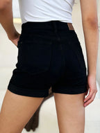 Judy Blue High Waist Tummy Control Cuffed Denim Shorts - Whispering Desires Shoppe