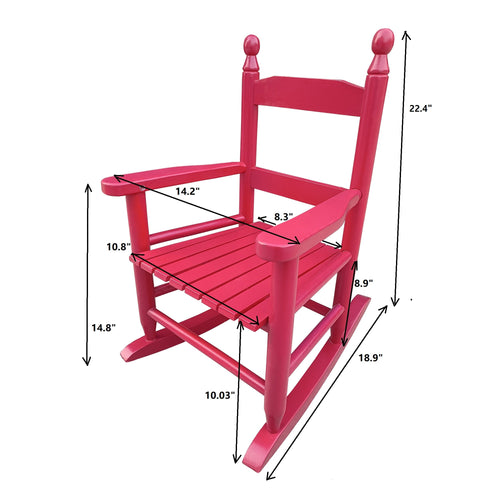 Children's rocking red chair- Indoor or Outdoor -Suitable for kids-Durable Solid Wood eprolo