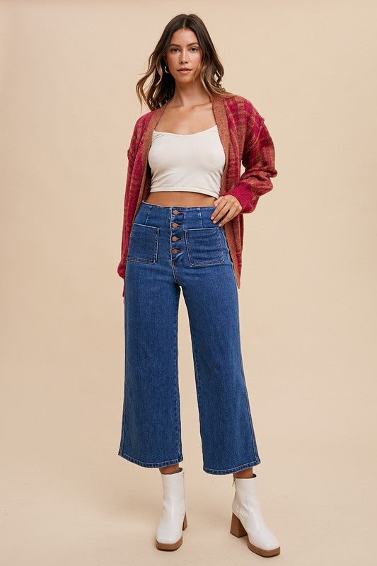 Annie Wear Button Fly High Waist Jeans - Whispering Desires Shoppe