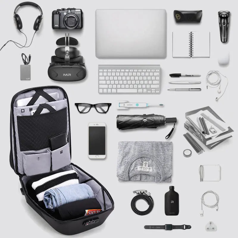 Cross border men's double shoulder bag multi function anti-theft 15.6 inch computer package British bag leisure business bag - Whispering Desires Shoppe