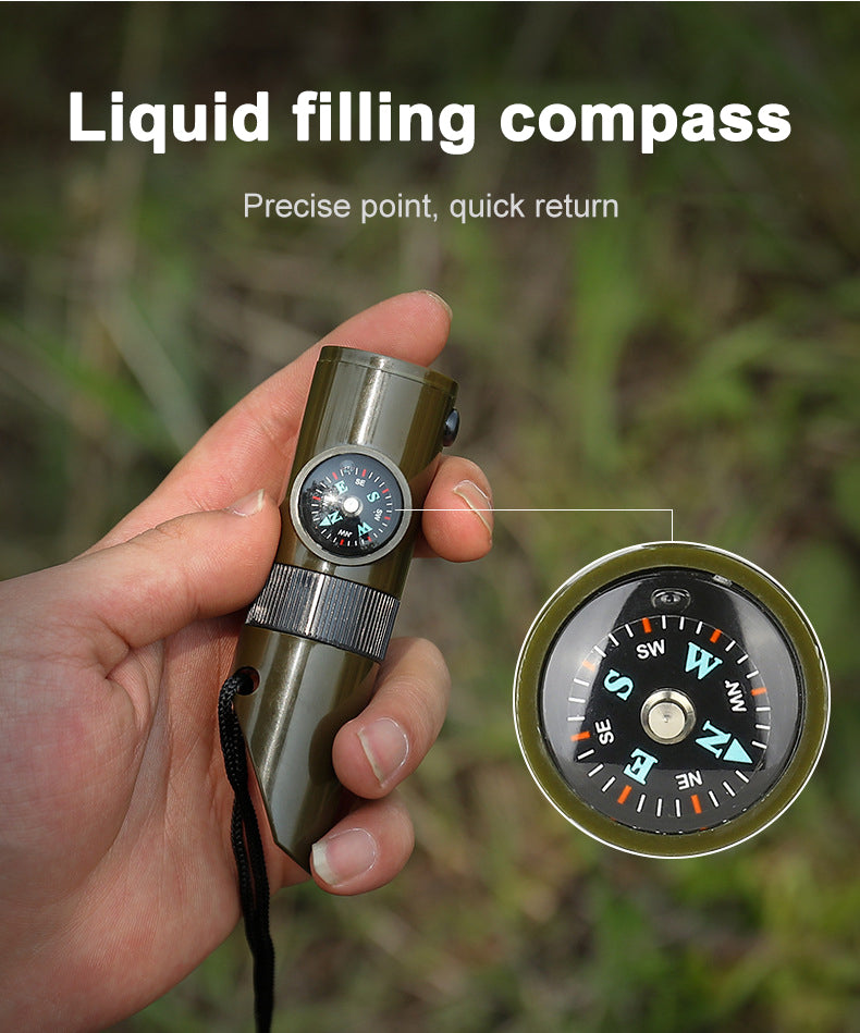 7 in 1 Survival Whistles Survival Whistle Emergency Emergency Whistles with Compass and Thermometer for Outdoor Hiking Camping eprolo