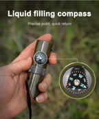 7 in 1 Survival Whistles Survival Whistle Emergency Emergency Whistles with Compass and Thermometer for Outdoor Hiking Camping eprolo