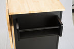 Kitchen Island & Kitchen Cart Mobile Kitehcn Island with Extensible Rubber Wood Table Top eprolo