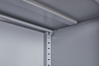 Grey metal kitchen storage cabinet, kitchen pantry storage cabinet with door and shelf, adjustable leveling feet eprolo