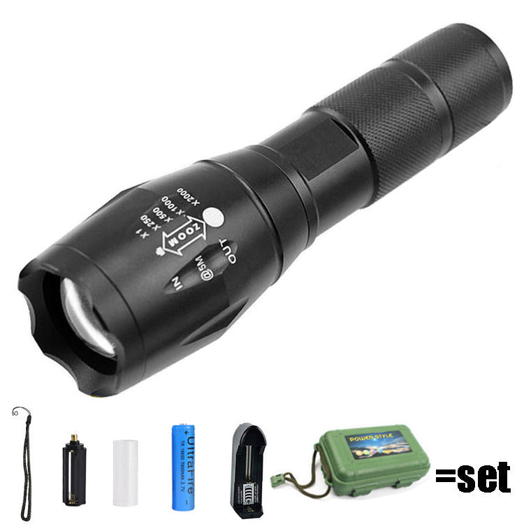 a100 Hand Held Led Strong Light T6 Camping Rechargeable Telescopic Zoom L2 High-Power Outdoor Camping Flashlight eprolo