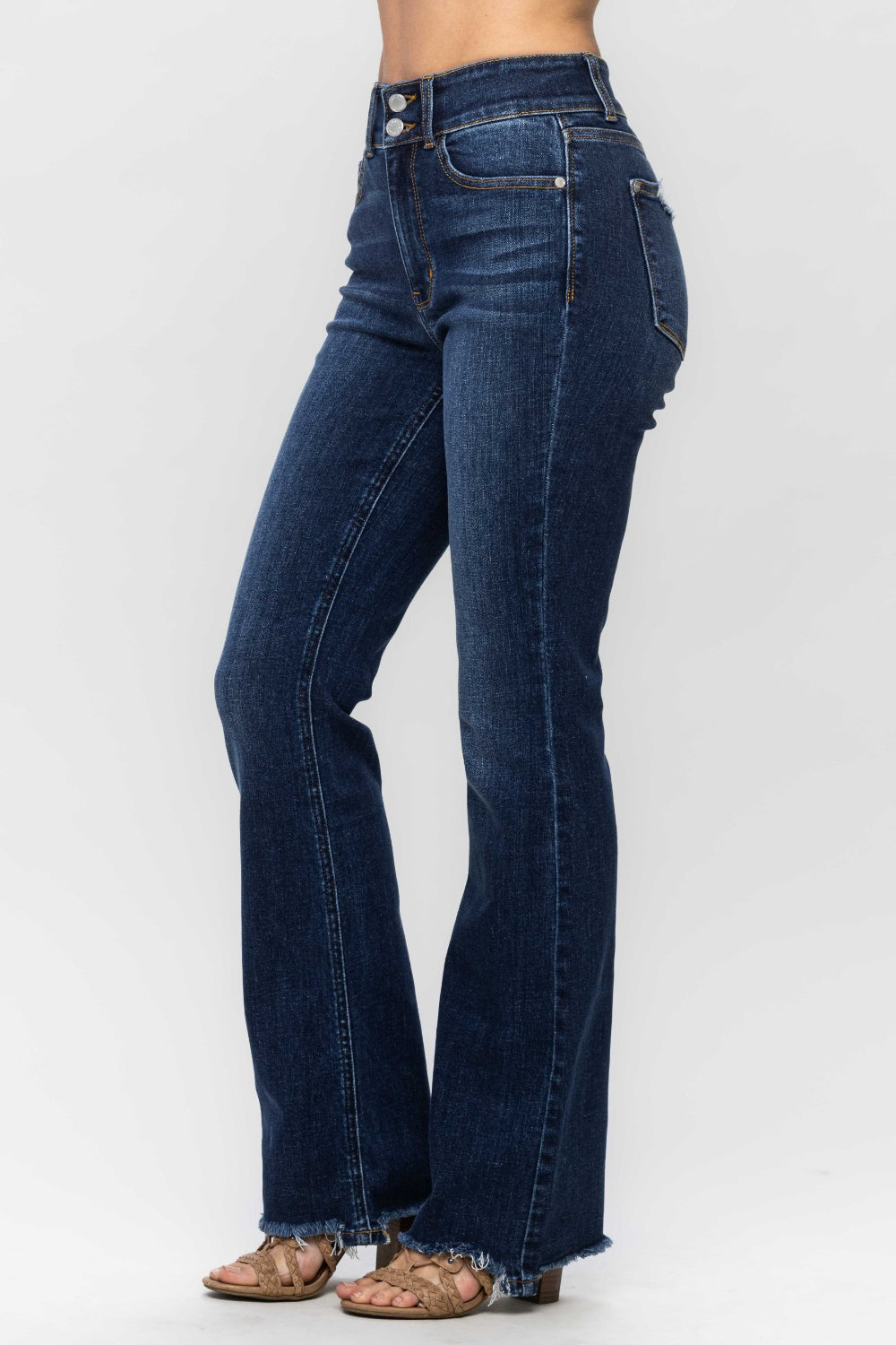 Judy Blue Frayed Hem Bootcut Jeans - Whispering Desires Shoppe