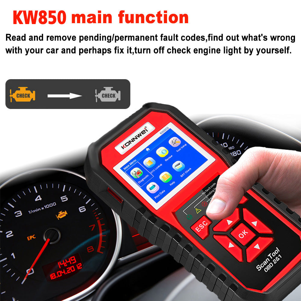 KW850 OBD2 CAN BUS Code Reader car engine fault code detector scanner - Whispering Desires Shoppe