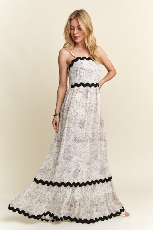 ADORA Floral Adjustable Strap Maxi Cami Dress - Whispering Desires Shoppe