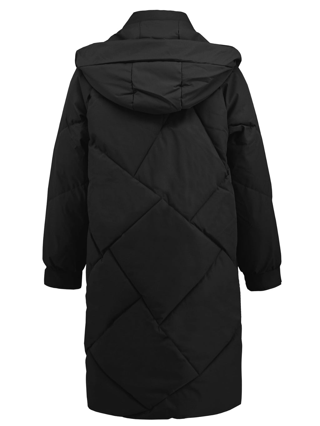 Long Sleeve Longline Hooded Winter Coat with Pockets - Whispering Desires Shoppe