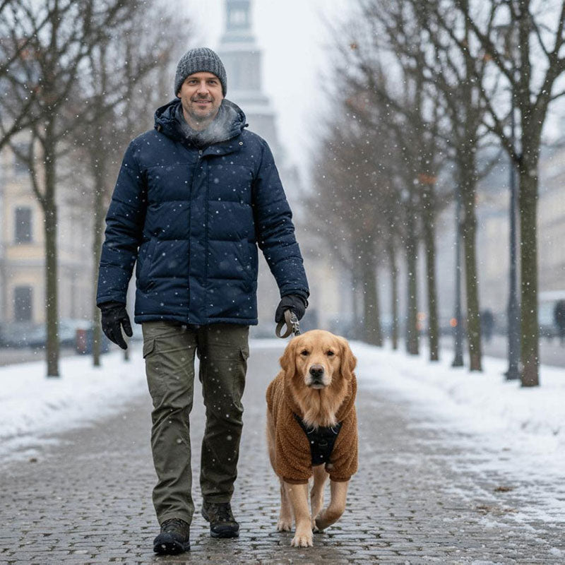 Warm Winter Dog Hoodie for Golden Retriever & Labrador - Fleece-Lined Outdoor Dog Coat for Medium & Large Breeds eprolo