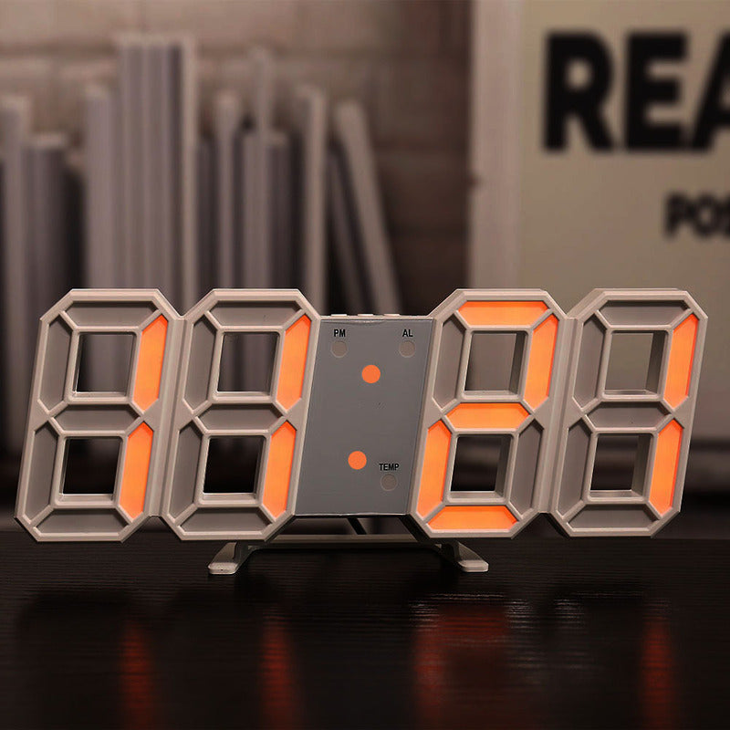 3D LED Digital Alarm Clock with Colorful Display, 12/24 Hour Format for Office, Living Room, Bedroom, Kitchen eprolo