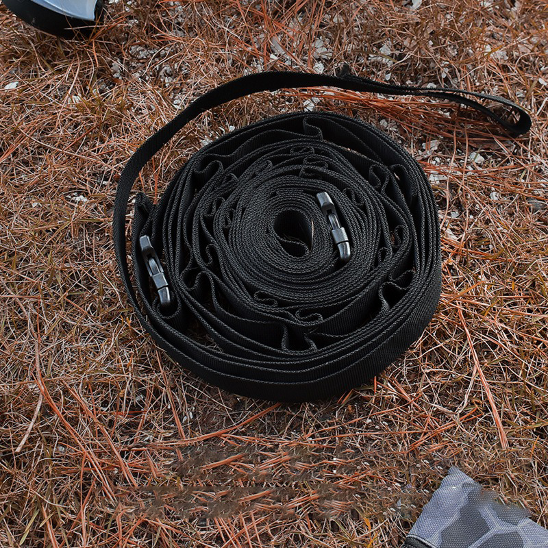 Outdoor camping tent storage rope adjustable clothesline strap camping lanyard with 19 hook hangers eprolo