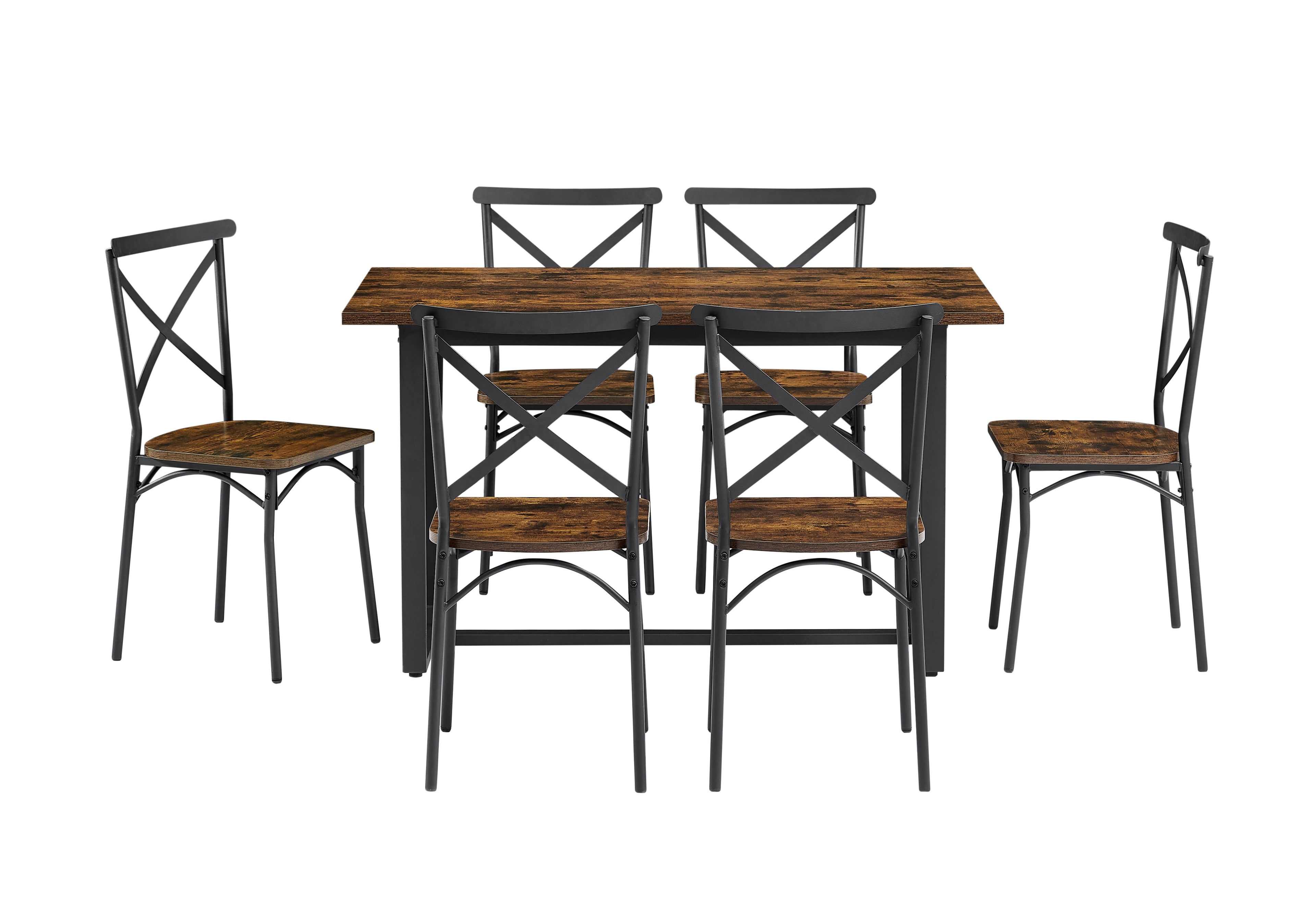7 Pieces Dining Set 7-Piece Kitchen Table Set Perfect for Kitchen Breakfast Nook Living Room Occasions eprolo
