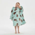 Kids Unisex Winter Warm Double Layers Sherpa Fleece TV Pocket Hoodies Blanket Hoodie Snuggle with Sleeves eprolo