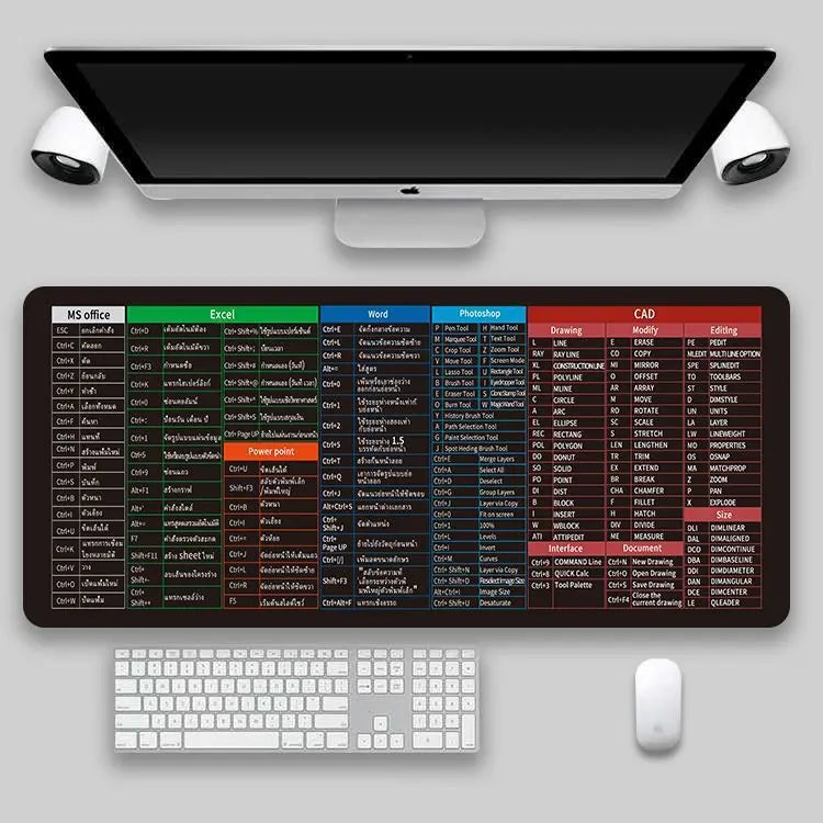 Shortcut Key Mouse Pad Oversized Thickened Desk Keyboard Pad - Whispering Desires Shoppe
