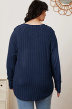 Basic Bae Ribbed Thumbhole Long-Sleeve Tee - Whispering Desires Shoppe