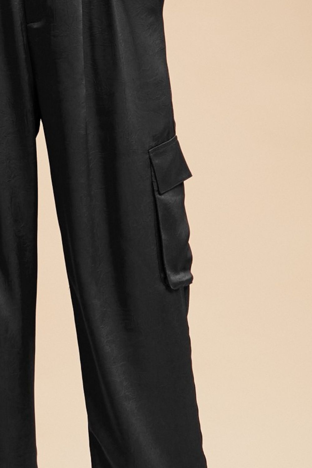 Annie Wear Wide Leg Cargo Satin Pants - Whispering Desires Shoppe