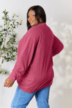 Basic Bae Ribbed Cocoon Cardigan (Full-Size) - Whispering Desires Shoppe