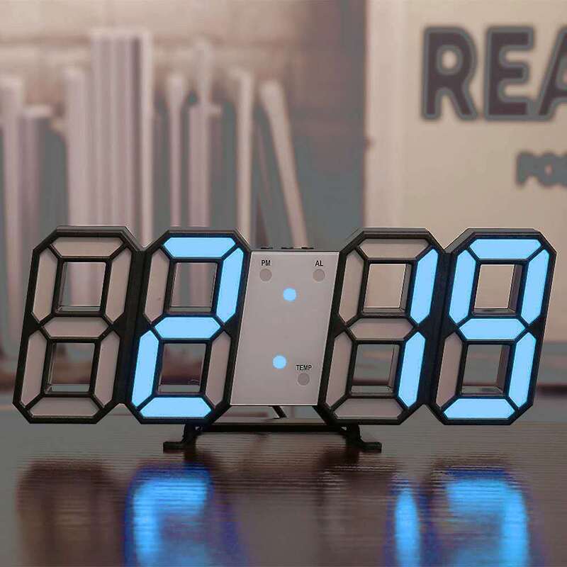 3D LED Digital Alarm Clock with Colorful Display, 12/24 Hour Format for Office, Living Room, Bedroom, Kitchen eprolo