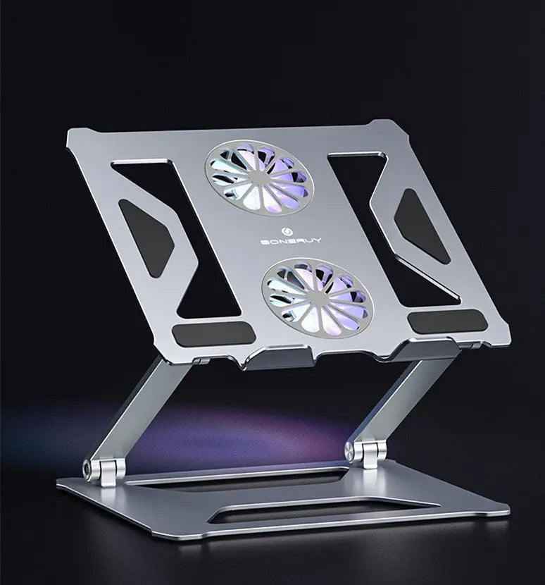 Foldable Laptop Table Stand With Double Cooling Fan - Whispering Desires Shoppe
