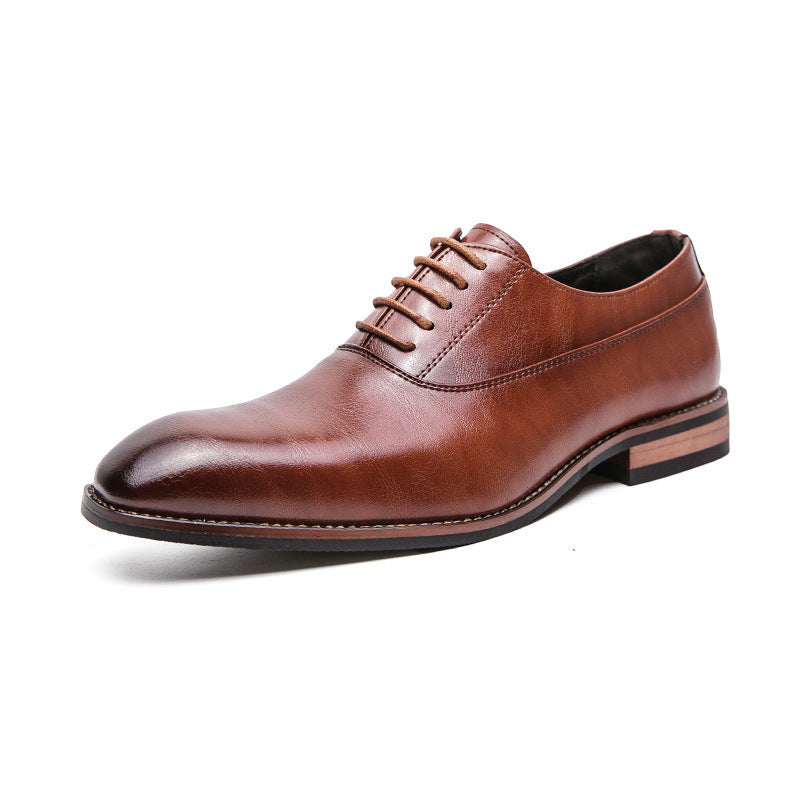 Casual shoes, leather shoes, men's formal wear, men's shoes, lace up business pointed leather shoes eprolo