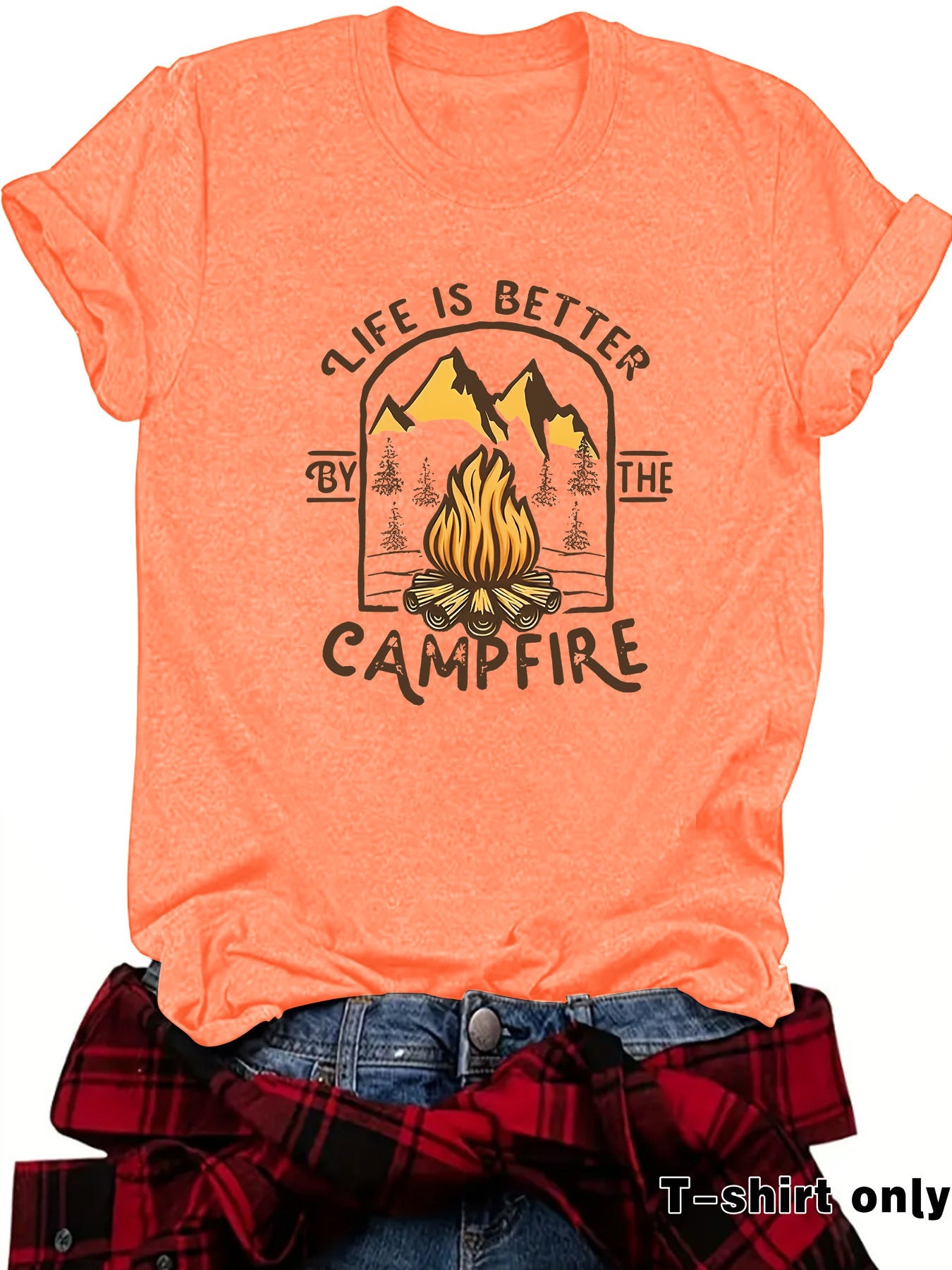 Camping pattern printed short sleeved shirt eprolo