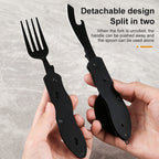 Multifunctional camping tableware stainless steel knife fork spoon, outdoor portable survival eating tools eprolo